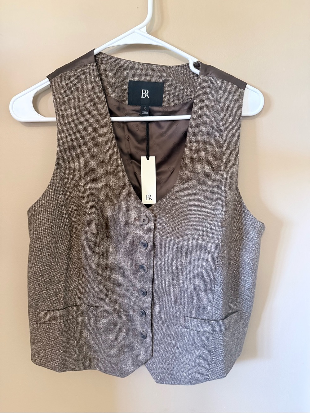 Banana Republic Brown Tweed Women's Tailored Vest